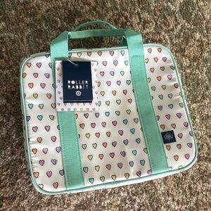 Roller Rabbit Multicolor Heart Tote with Mint Straps